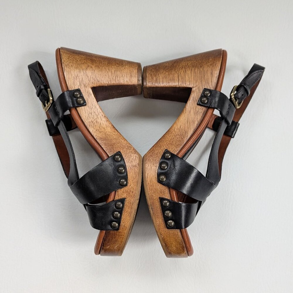Johnston & Murphy Justine Leather And Wooden Sandals Size 8 - Picture 4 of 8